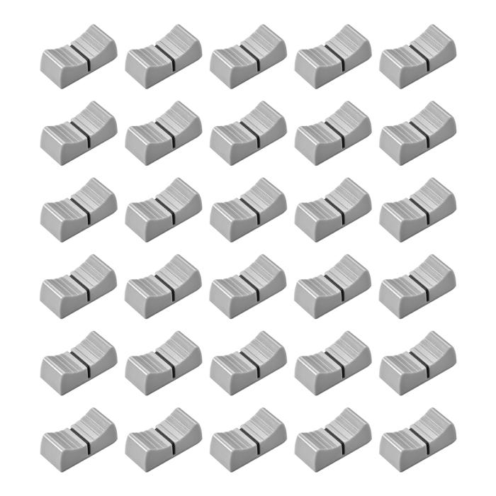 フェーダーノブ コンソールミキサースライダー 交換 ポテンショメータ用 24mmx11mmx10mm グレーノブブラックマーク 30個入り 商品画像1：soten co