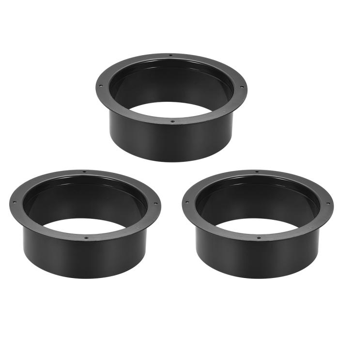 ストレートダクトコネクタフランジ 150mm径ホース用 ABSプラスチック エアアウトレットインレットアダプター ブラック 3個 商品画像1：soten co