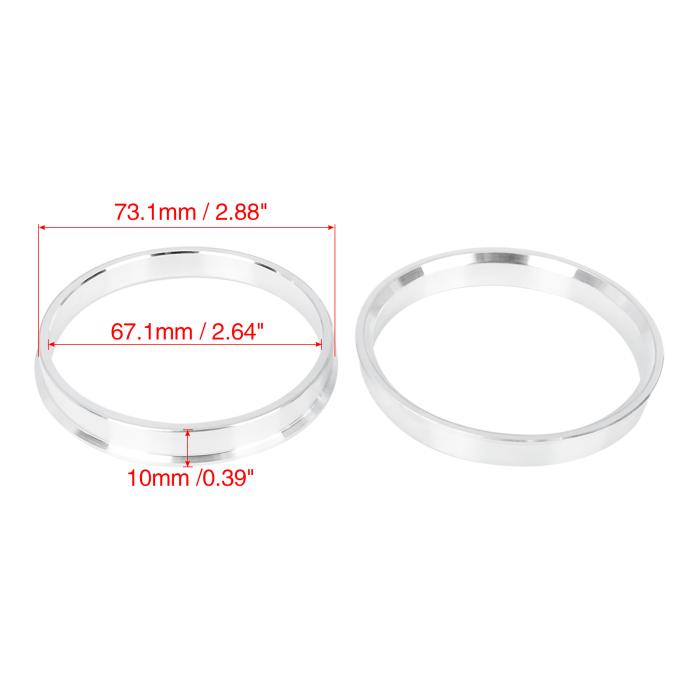 ハブリング 73.1mm/67.1mm ホイールハブリング ハブセントリックリング ハブ中心リング HUB CENTRIC RING アルミ製 4個 商品画像5：soten co