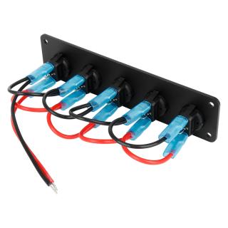 X AUTOHAUX 車ロッカースイッチ 5ギャング 3ピン パネルトグル