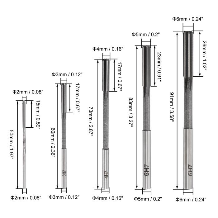 チャッキングリーマーセット 旋盤リーマーストレートフルートフライス 公差 2 mm 3 mm 4 mm 5 mm 6 mm 7 mm 8 mm 9 mm 10 mm 9個入り 商品画像2：soten co