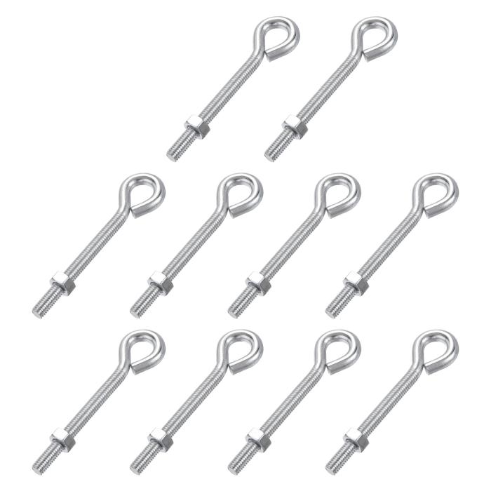 アイボルト アイフック ネジキット M6x60mm 炭素鋼 六角ナット付き 金属フッ･･･
