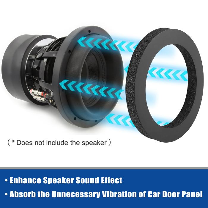 X AUTOHAUX スピーカー絶縁リング 車 ツイーターホーン 15.2 cm 15.8 cm 16.5 cm 17 cm 17.7 cmスピーカー用 ブラック 4 個 商品画像3：soten co