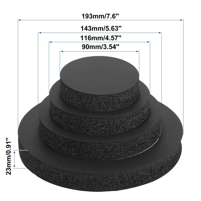 X AUTOHAUX スピーカー絶縁リング 車 ツイーターホーン 15.2 cm 15.8 cm 16.5 cm 17 cm 17.7 cmスピーカー用 ブラック 4 個 商品画像6：soten co