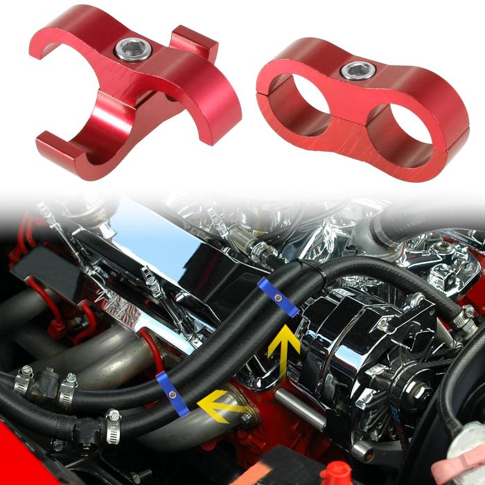 X AUTOHAUX ホースセパレータークランプ ホースクランプ 燃料ラインコネクタ AN4 AN6 AN8 AN10 石油燃料ホース用 5個入り 赤 AN10 商品画像3：soten co