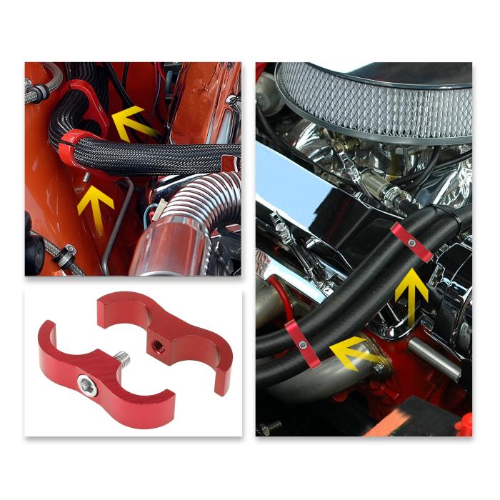 X AUTOHAUX ホースセパレータークランプ ホースクランプ 燃料ラインコネクタ AN4 AN6 AN8 AN10 石油燃料ホース用 5個入り 赤 AN10 商品画像4：soten co