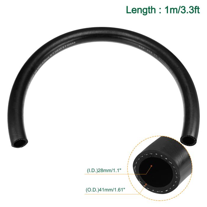 燃料ライン エンジンラインホース 強化 2MPa高圧 ガソリン潤滑剤用 内径28 mm 壁の厚さ6.5 mm 全長1 M 商品画像2：soten co