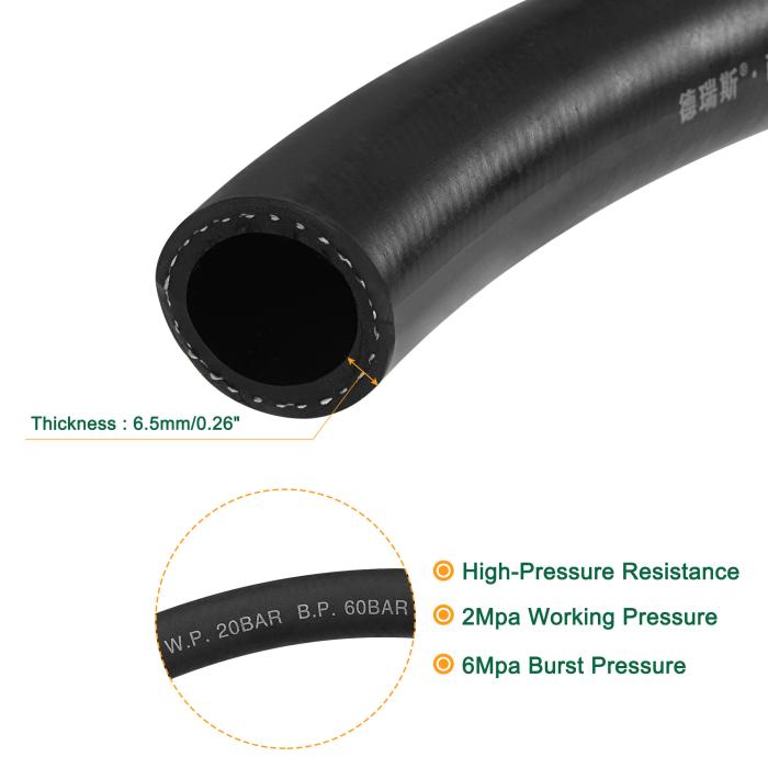 燃料ライン エンジンラインホース 強化 2MPa高圧 ガソリン潤滑剤用 内径28 mm 壁の厚さ6.5 mm 全長1 M 商品画像3：soten co