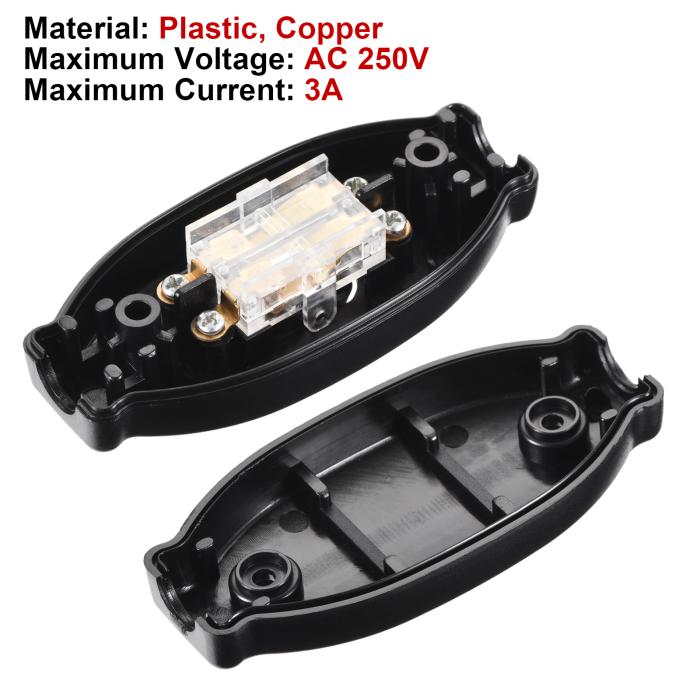 防水アプライアンススイッチ AC 250V 3A ON/OFF インラインコード ロッカースイッチ IP65 ランプ用 ブラック 商品画像4：soten co