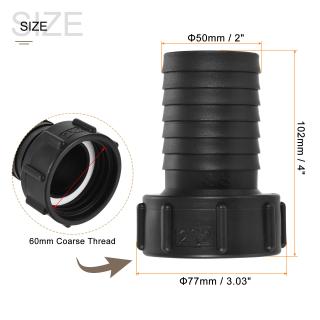 IBCタンクホースアダプター 60 mm粗ねじから50 mmバーブ ホース