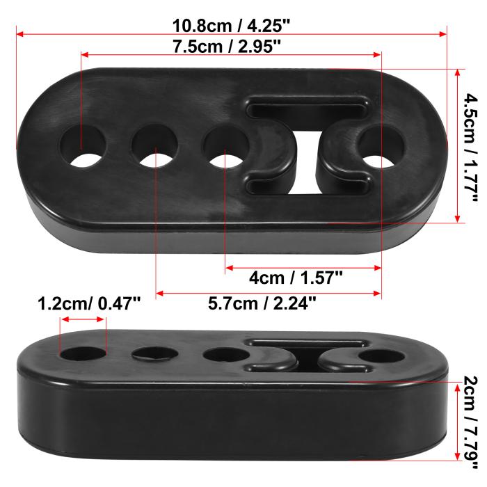 X AUTOHAUX 車の排気ゴムハンガー マフラーブッシュテールパイプラバーハンガー 13 mm 4穴 4個 商品画像3：soten co