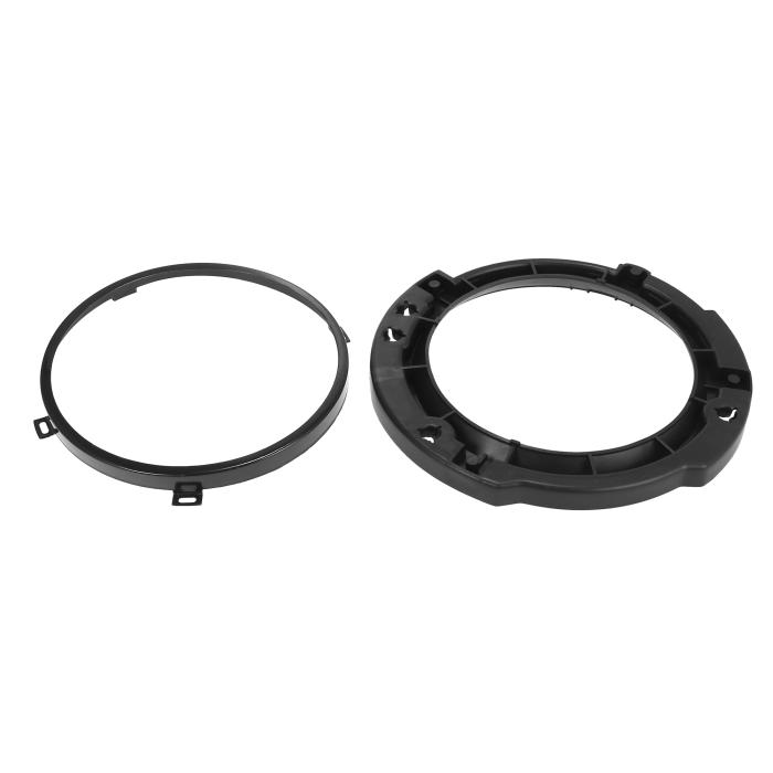 X AUTOHAUX ラウンドヘッドライト取り付け保持ブラケットリングセット ヘッドライトメタルリング付き 178 mm ブラック 商品画像6：soten co