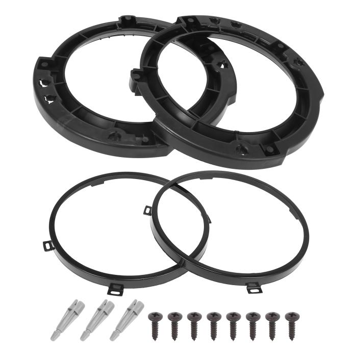 X AUTOHAUX ラウンドヘッドライト取り付け保持ブラケットリングセット ヘッド･･･