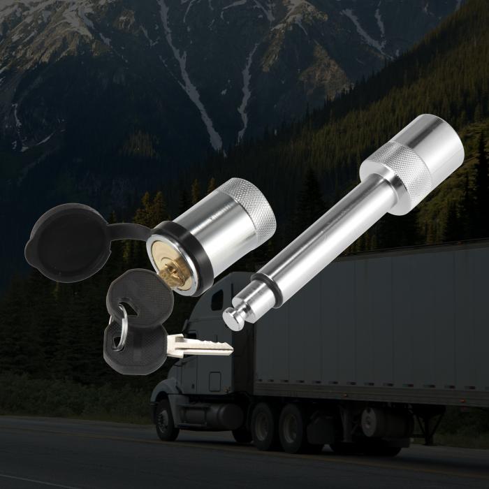 X AUTOHAUX ユニバーサルヒッチピンロック トレーラーヒッチロック トレーラーヒッチレシーバーピンロックセット シルバートーン 車用 商品画像6：soten co