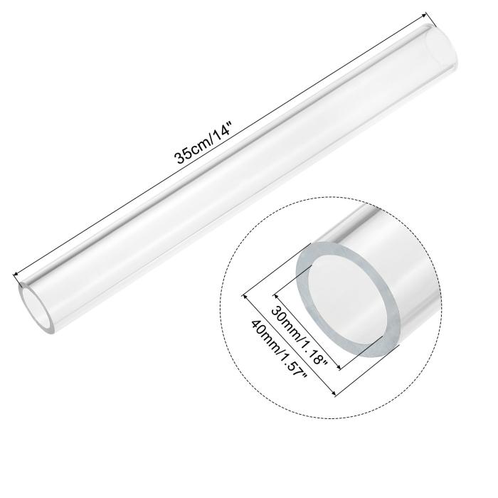 アクリルパイプ 丸いチューブ クリア ランプ用 ランタン用 水クールシステム用 内径30 mm 外径40 mm 商品画像2：soten co