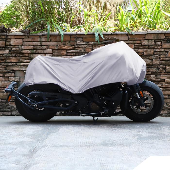 バイクカバー バイク車体カバー ハーフカバー 防水 風飛び防止 UVカット 防塵 丈夫 軽量 収納バッグ付き M シルバートーン 商品画像2：soten co