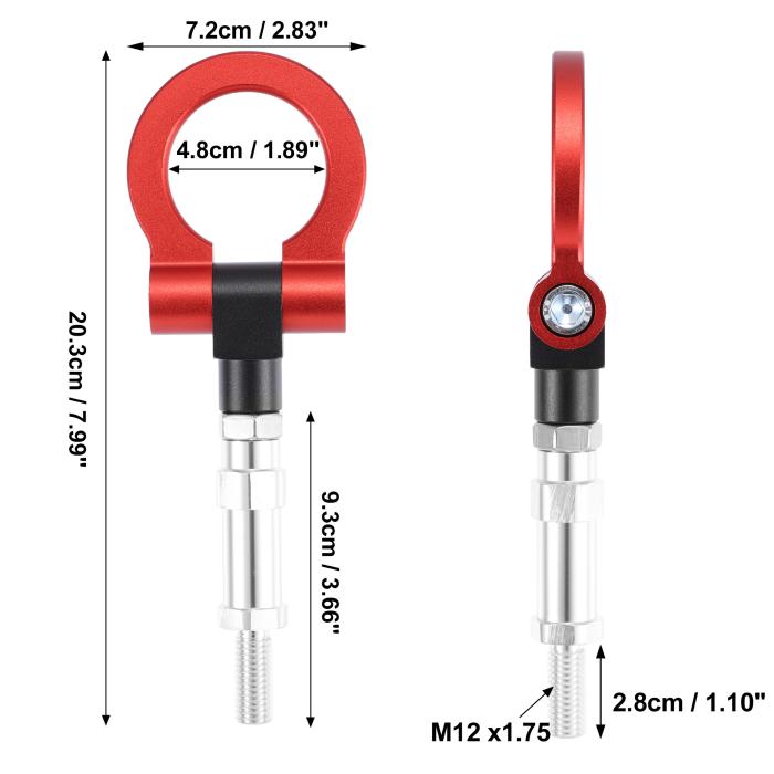 フロントリアバンパートレーラーリング 牽引フックねじ Hon daに対応 Fit S2000 Acuraに対応 TLに対応 レッド 商品画像3：soten co