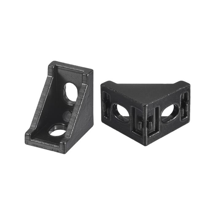 インサイドコーナーブラケットガセット 28x28x20 mm 2028アングルコネクタ 2020シリーズアルミ押出プロファイル用 ブラック 16個 商品画像4：soten co