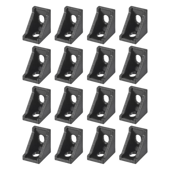 インサイドコーナーブラケットガセット 28x28x20 mm 2028アングルコネクタ 2020シリーズアルミ押出プロファイル用 ブラック 16個 商品画像1：soten co
