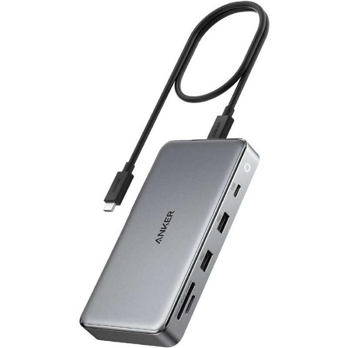 563 USB-C ハブ (10-in-1 Dual 4K HDMI for MacBook) A83860A1 [グレー] 商品画像1：サンバイカル　プラス