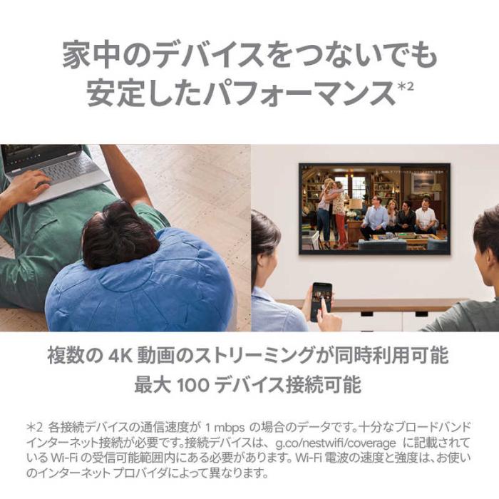 Google GA00822-JP Wi-Fiルーター親機＋子機セット Google Nest Wifi ルーターと拡張ポイントパック 商品画像4：グリーフラップ