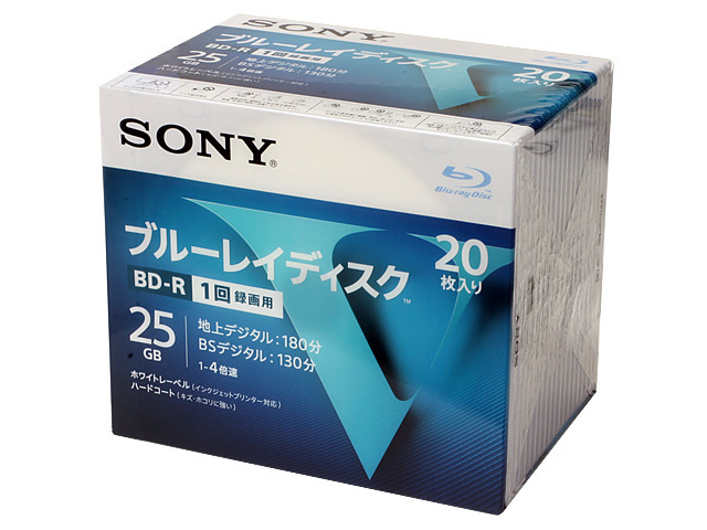 BD-R SONY 20BNR1VLPS4 [25GB 4倍速 20枚] 商品画像1：タニムラデンキ