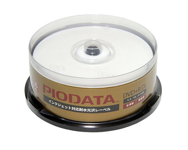 PIODATA DVD+R DL 808-C03 [業務用/25枚入り/台湾製/8倍/ウォータープルーフ] 商品画像1：タニムラデンキ