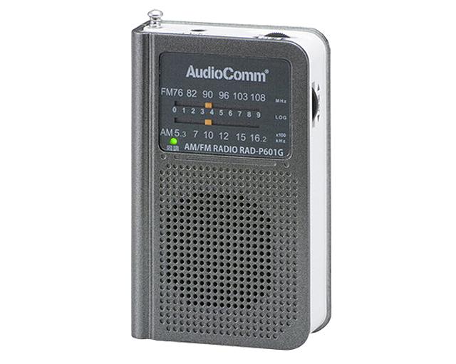 オーム電機 AM/FM ラジオ RAD-P601G-H グレー