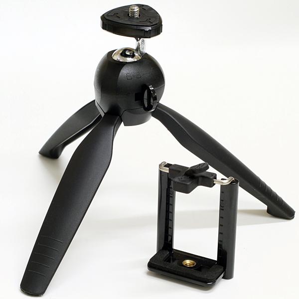 スマホ 三脚 小型カメラ スマートホン テーブル三脚 YUNTENG YT-228 [ ブラック ]  商品画像2：タニムラデンキ