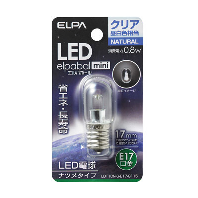 ELPA ナツメ型LED口金E17クリア昼白色 4901087190690