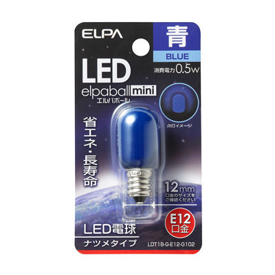ELPA ナツメ型LED口金E12青 4901087190591
