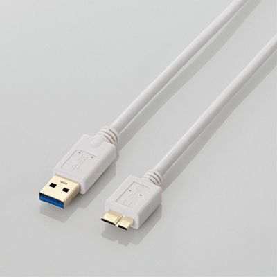 エレコム USB3.0ケーブル/A-microBタイプ/スタンダード/2m/ホワイト USB3-AMB･･･