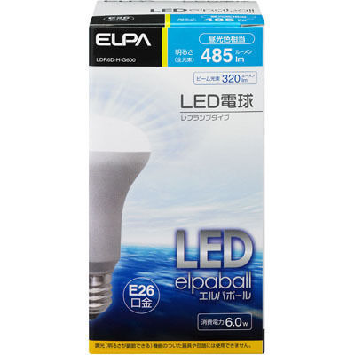 ELPA LED電球レフ形(昼光色相当) LDR6D-H-G600 （昼光色相当）
