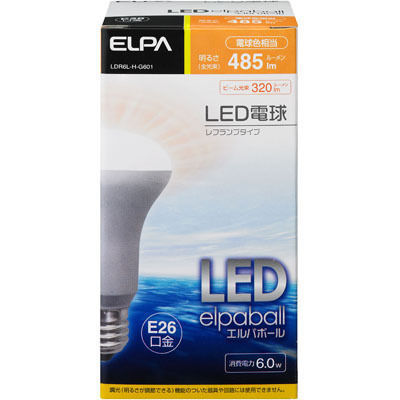 ELPA LED電球レフ形(電球色相当) LDR6L-H-G601 （電球色相当）