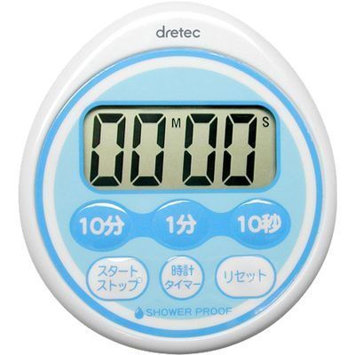 ドリテック 【メール便での発送商品】時計付防滴タイマー T-543BL(99分50秒計･･･