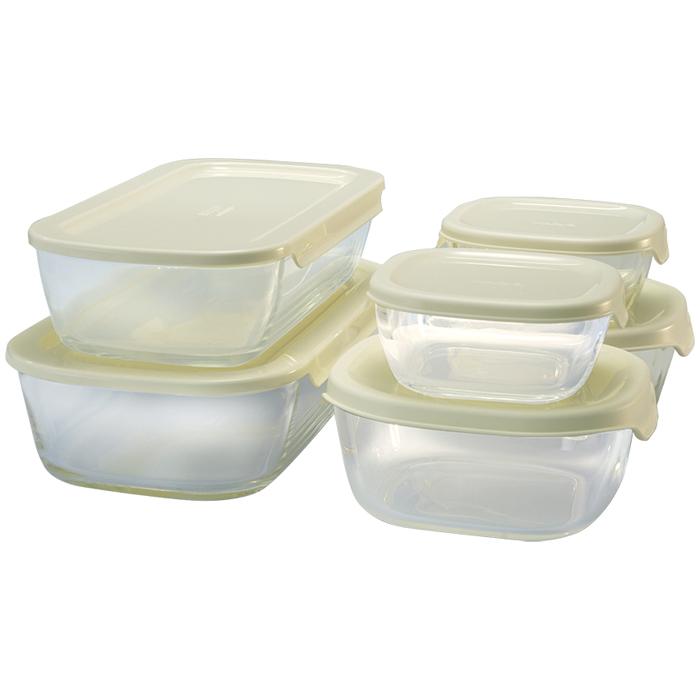 �X�^�b�L���O�ϔM�K���X �R���e�i 6�Z�b�g KSTL-5004-OW