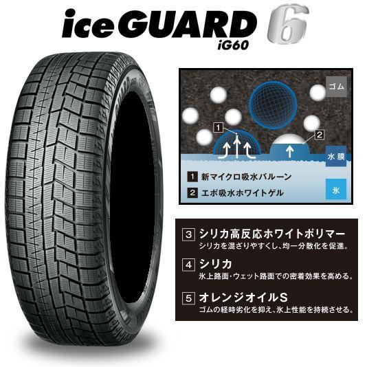 YOKOHAMA(ヨコハマ) iceGUARD 6 アイスガード IG60 iG60A 265/40R19 102Q XL スタッドレスタイヤ ゴムバルブ付き <200サイズ> 商品画像1：品川ゴム 通販部