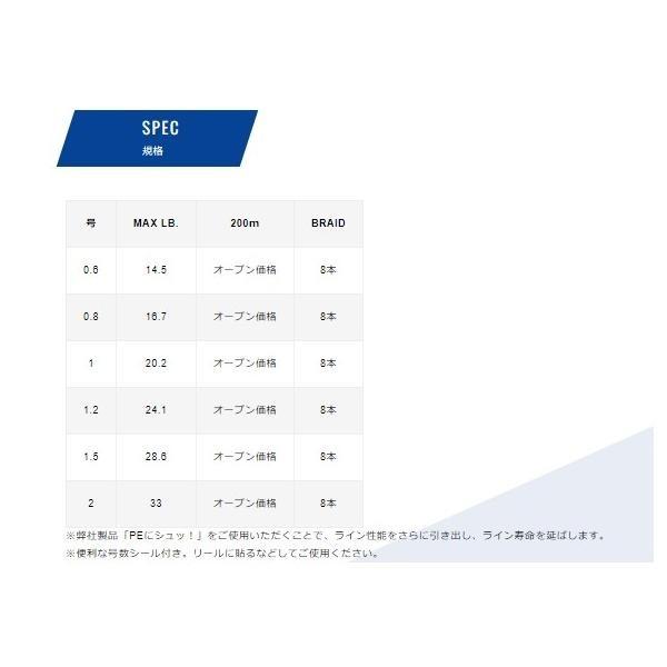 キャスティングPE マックスパワー X8 ショアマスター 200M 1号 VARIVAS 継続SALE 商品画像3：e-fishing