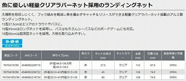 PX70419CRK ラバーランディングネット19型 商品画像2：e-fishing