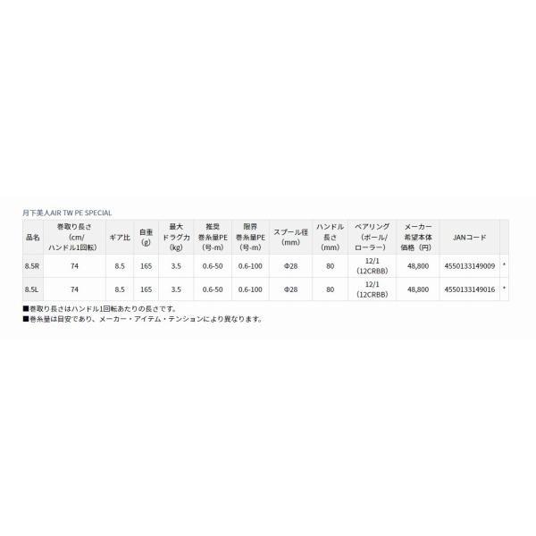 月下美人AIR TW 8.5R ダイワ 秋の大感謝祭 商品画像3：e-fishing