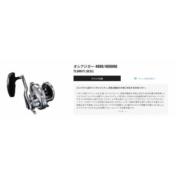 20オシアジガー4000HG 右ハンドル シマノ 秋の大感謝祭 商品画像5：e-fishing