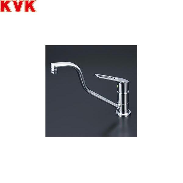 KVK 取付穴兼用型・流し台用シングルレバー式混合栓(eレバー