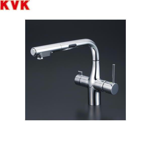 KVK キッチン用蛇口 壁 シングルシャワー付混合水栓 スパウト220mm