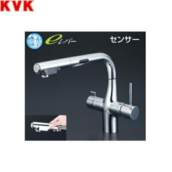 KVK ビルトイン浄水器用シングルシャワー付混合栓(センサー)撥水(浄水
