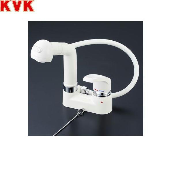  KVK 洗面 化粧室 シングルレバー 取付ピッチ 102mm シングル洗髪シャワー ゴム栓なし - 1