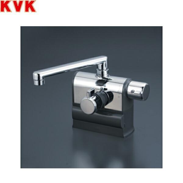 KVK デッキ形サーモスタット式混合栓 右ハンドル仕様 可変ピッチ 
