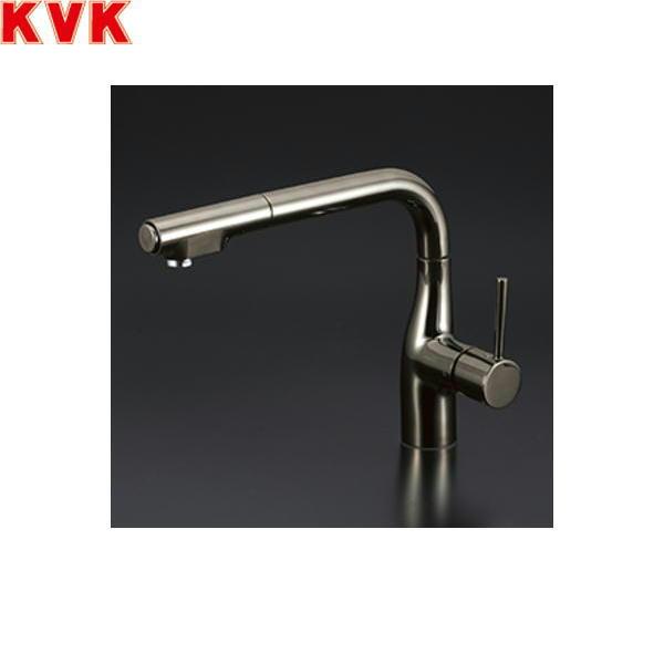 KVK シングルシャワー付混合栓(eレバー)ダークブラック KM6101ECBN (水