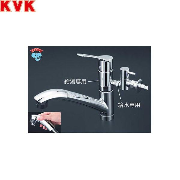 KVK 流し台用シングルレバー式シャワー付混合栓(分岐止水栓付)(寒冷地用) KM5031ZTTU (水栓金具) 価格比較