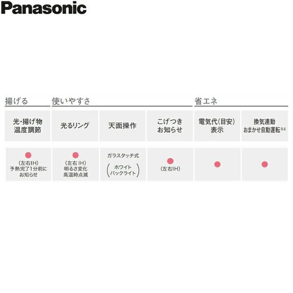 KZ-AN26S パナソニック Panasonic IHクッキングヒーター ビルトイン 2口IH 幅60cm ラクッキングリル搭載 Aシリーズ A2タイプ 送料無料 商品画像4：ハイカラン屋