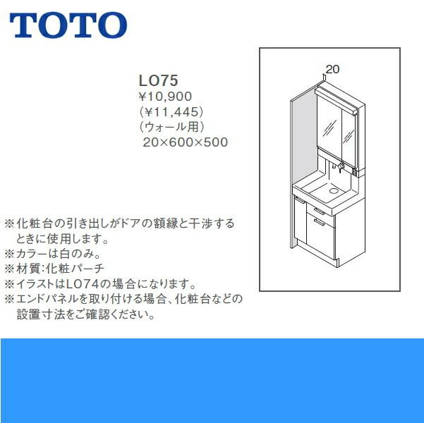 TOTO洗面化粧台用エンドパネルLO75 送料無料 商品画像2：ハイカラン屋